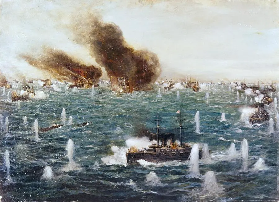 Batalla de Tsushima, en 1905, la flota japonesa destruyó casi por completo a la flota rusa del Báltico.